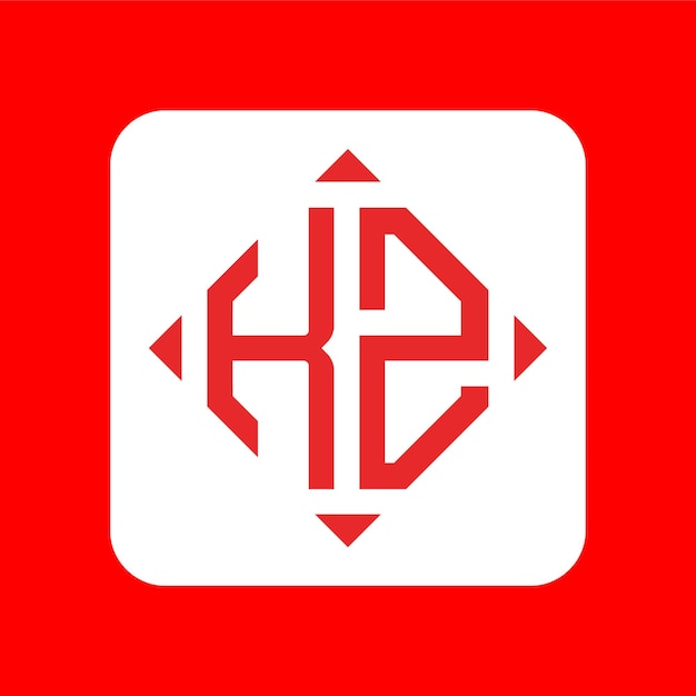 Diseños creativos y sencillos de logotipos de monogramas iniciales KZ