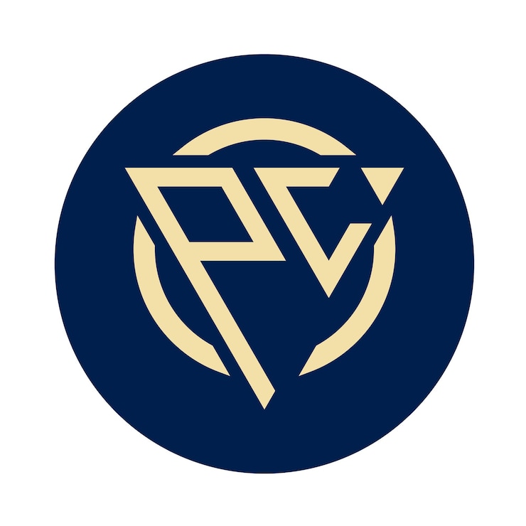 Vector diseños creativos y sencillos de logotipos de pc con monograma inicial