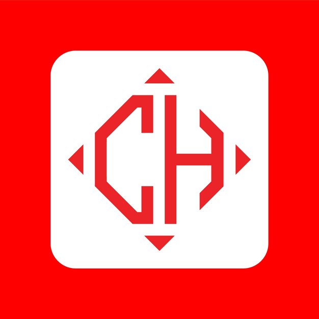 Diseños creativos simples iniciales del logotipo del monograma CH