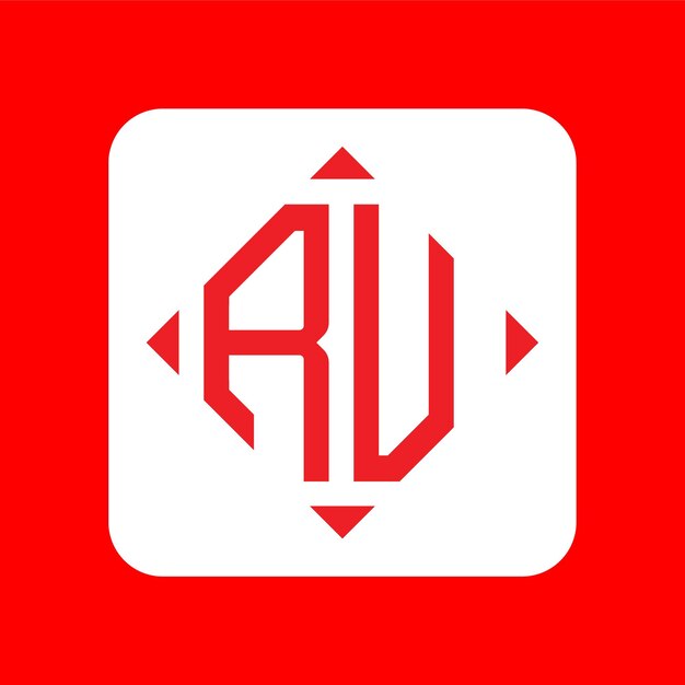 Diseños creativos simples iniciales del logotipo del monograma RV