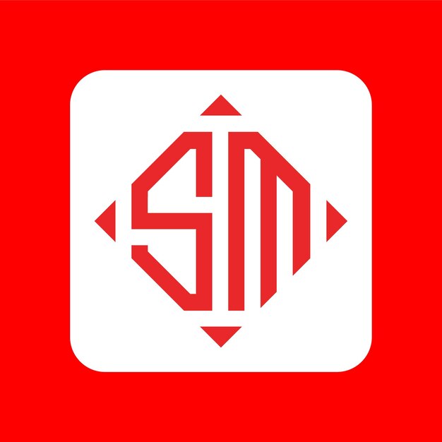 Diseños creativos simples iniciales del logotipo del monograma SM