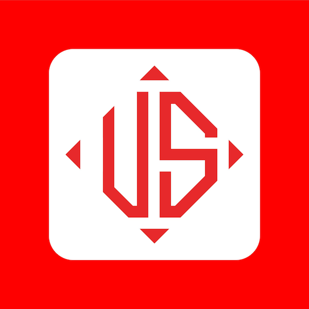 Diseños creativos simples iniciales del logotipo del monograma VS