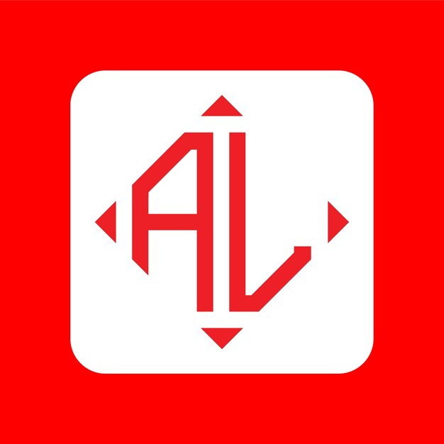 Diseños creativos simples del logotipo del monograma AL inicial