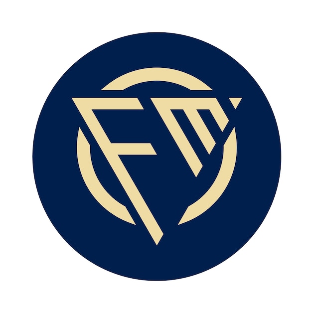 Diseños creativos y simples de logotipos de monograma inicial de FM