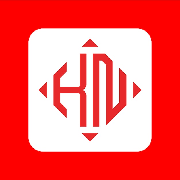 Diseños creativos simples de monograma inicial del logotipo KN