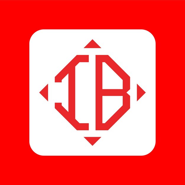 Diseños creativos simples de monogramas iniciales del logotipo IB