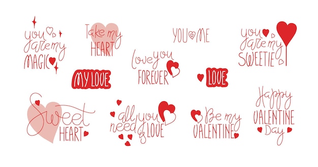 Diseños creativos sobre temas del corazón para el Día de San Valentín con mensajes y símbolos de amor