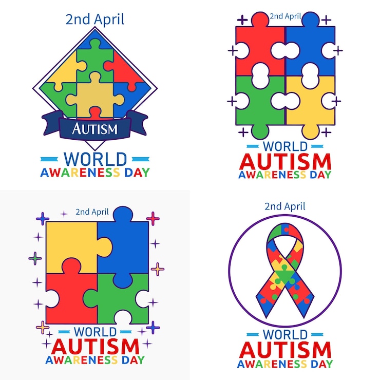Vector diseños para el día mundial de la concienciación sobre el autismo