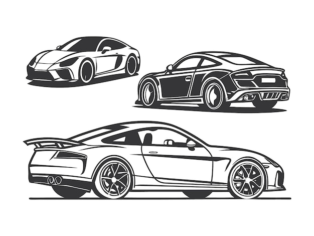 Diseños dinámicos de automóviles deportivos con impresionantes ilustraciones