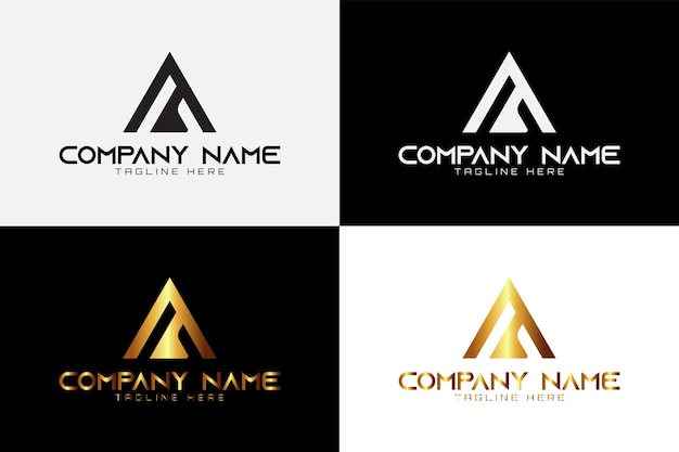 Diseños elegantes de logotipos corporativos con la letra A