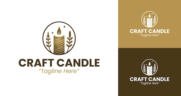 Diseños elegantes y sofisticados del logotipo de la marca de velas artesanales