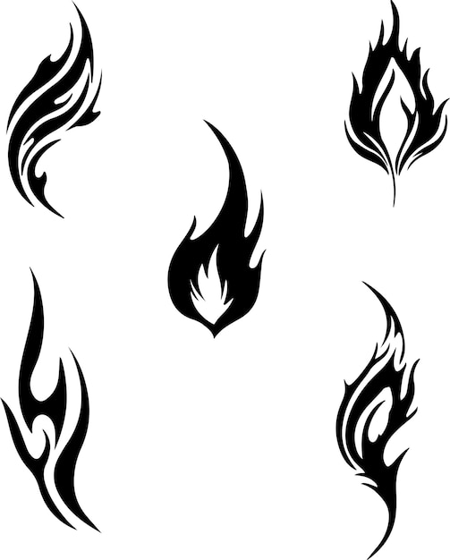 Diseños elegantes de tatuajes de llama de fuego
