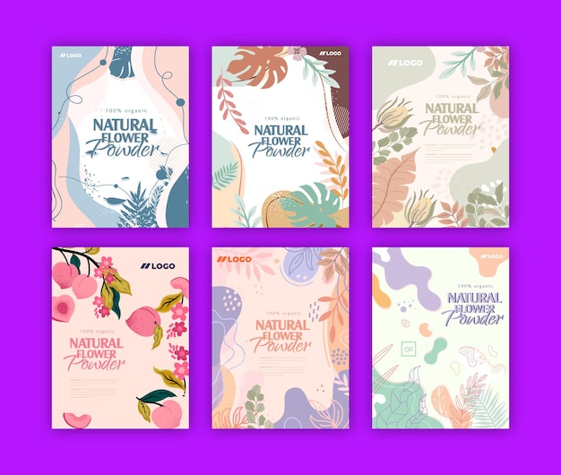 Diseños de envases de polvo de flores naturales