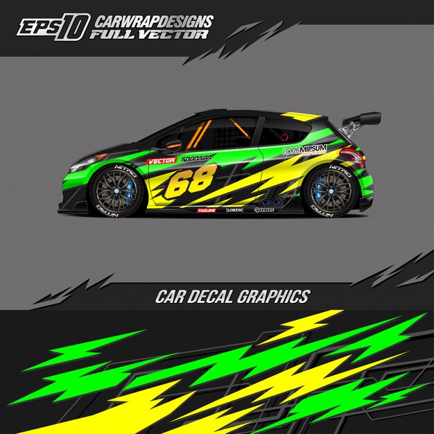 Diseños de envoltura de automóviles para automóviles de carreras