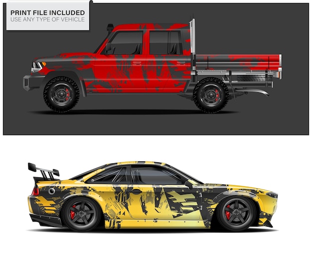 diseños de envoltura de automóviles para empresas con fondo grunge abstracto para la marca de vehículos