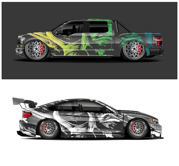 diseños de envoltura de automóviles para empresas con fondo grunge abstracto para la marca de vehículos