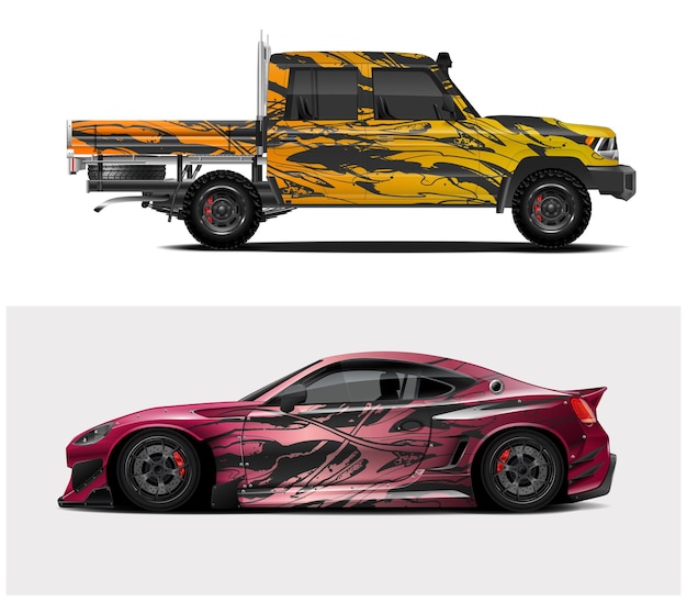 diseños de envoltura de automóviles para empresas con fondo grunge abstracto para la marca de vehículos