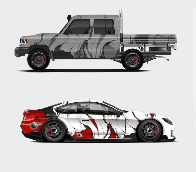 diseños de envoltura de automóviles para empresas con fondo grunge abstracto para la marca de vehículos