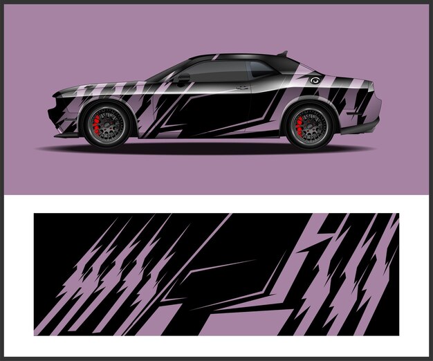 Diseños de envoltura de autos de carrera Fondo de carreras de rayas abstractas