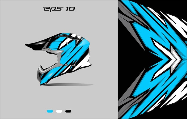 Diseños de envoltura de calcomanía de casco vector casco de librea motocicleta casco deportivo azul