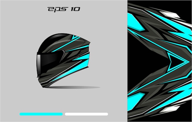 Diseños de envoltura de calcomanía de casco vector casco de librea motocicleta deporte azul