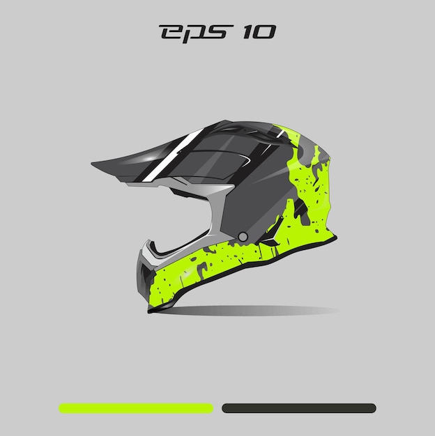 Diseños de envoltura de calcomanía de casco vector Livery casco motocicleta Sport gris y chartreuse