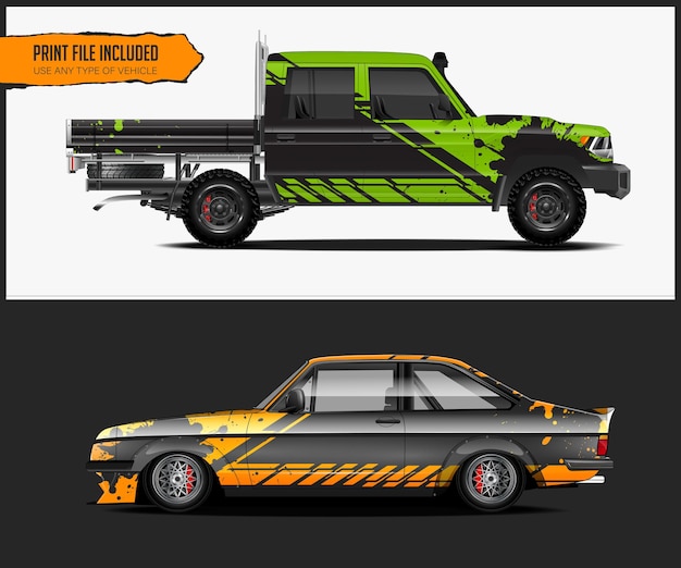 Diseños de envoltura de coches de carreras para sus vehículos