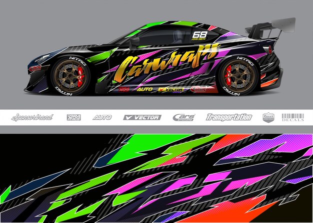 Diseños de envolturas de autos de carreras