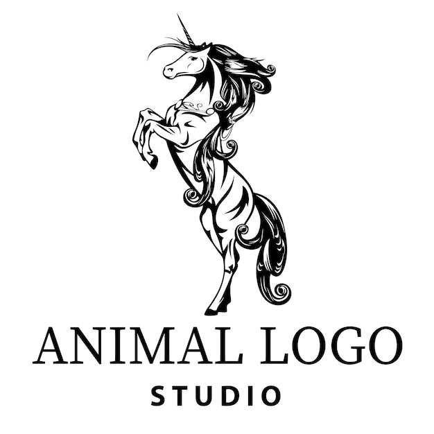 Vector diseños de estudio de logotipos de animales.