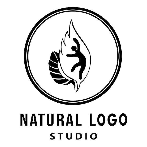 Diseños de estudio de logotipos naturales.