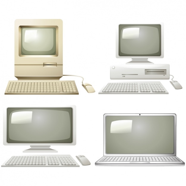 Vector diseños de la evolución de los ordenadores