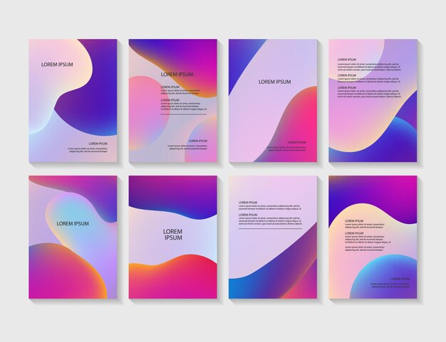 diseños de folletos con colores abstractos en tamaño A4.