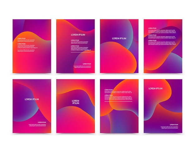Diseños de folletos con fondo abstractamente colorido