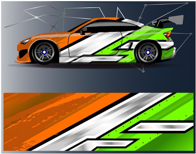 Diseños de fondo de carreras abstractas gráficas para aventuras de carreras de rally de vehículos y librea de carreras de autos