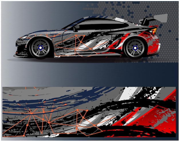 Diseños de fondo de carreras de rayas abstractas gráficas para aventuras de carreras de rally de vehículos y carreras de autos