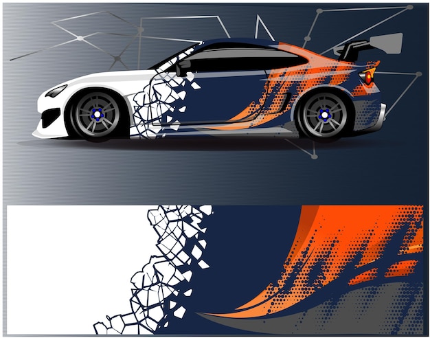 Diseños de fondo de carreras de rayas abstractas gráficas para aventuras de carreras de rally de vehículos y carreras de autos