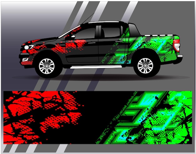 Diseños de fondo de carreras de rayas abstractas gráficas para carreras de rally de vehículos y librea de carreras de autos