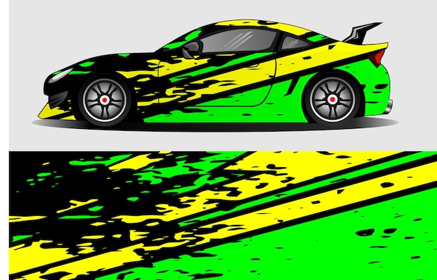 Diseños de fondo gráfico vectorial de diseño de furgoneta de envoltura de coche