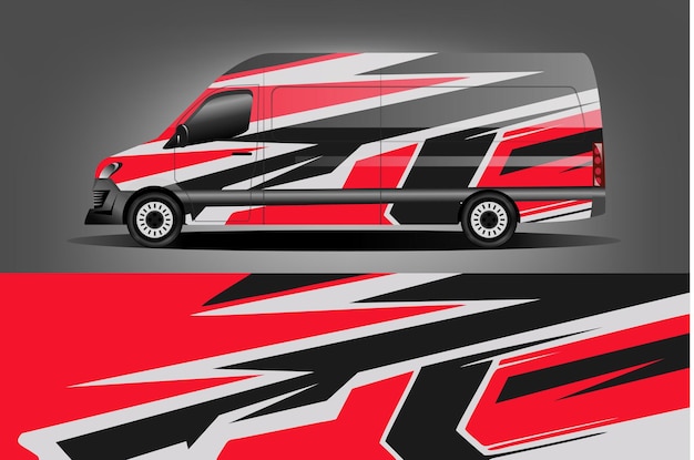 Diseños de fondo gráfico vectorial de diseño de furgoneta de envoltura de coche