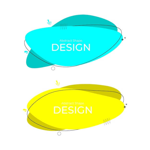 Diseños de formas creativas abstractas azules y amarillas brillantes