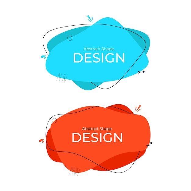 Diseños de formas creativas abstractas rojas y azules
