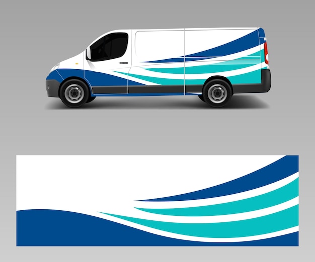 Diseños de furgoneta de calcomanía de coche Vector de plantilla de diseños de envoltura