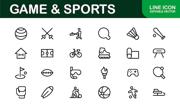 Diseños de íconos deportivos premium elegantes y funcionales para sitios web, aplicaciones y marketing deportivo