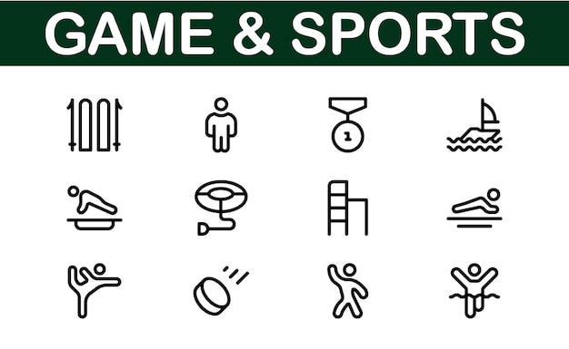 Diseños de íconos deportivos premium elegantes y funcionales para sitios web, aplicaciones y marketing deportivo