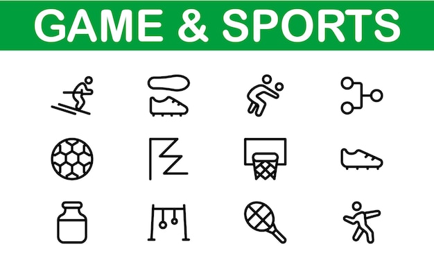 Diseños de íconos deportivos premium elegantes y funcionales para sitios web, aplicaciones y marketing deportivo