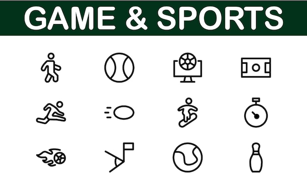 Diseños de íconos deportivos premium elegantes y funcionales para sitios web, aplicaciones y marketing deportivo
