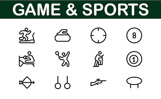 Diseños de íconos deportivos premium elegantes y funcionales para sitios web, aplicaciones y marketing deportivo