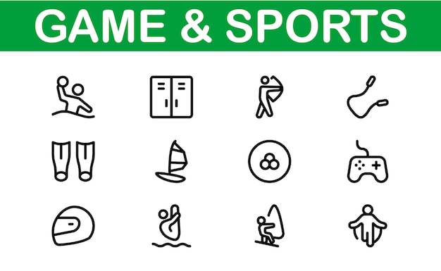 Diseños de íconos deportivos premium elegantes y funcionales para sitios web, aplicaciones y marketing deportivo