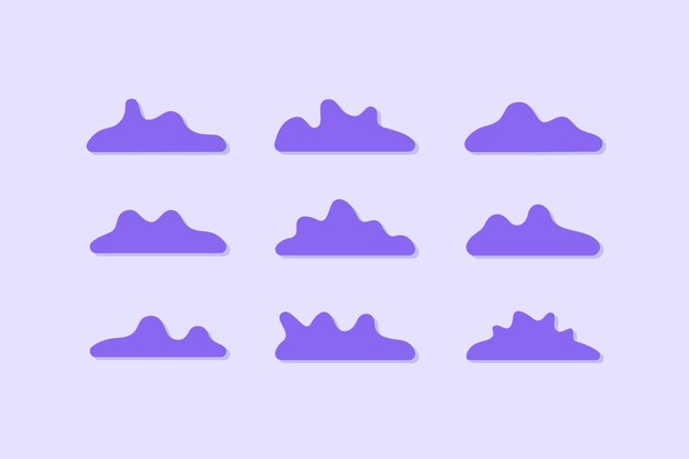 Diseños de iconos planos de nubes de ensueño
