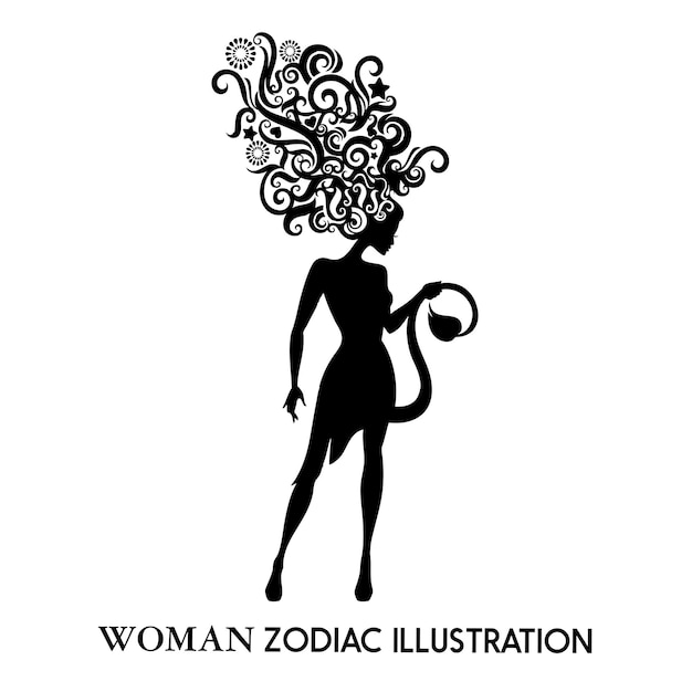 Diseños de ilustración de mujer zodiaco